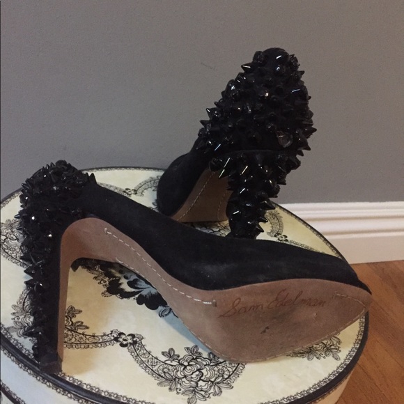 Sam Edelman studded peep toe heel size 7 1/2 - Picture 3 of 6